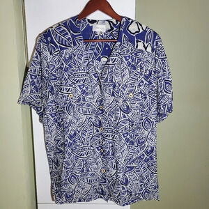 ❤️ 3 for $35 vintage bianca Vneck short sleeve button blouse floral print size 8